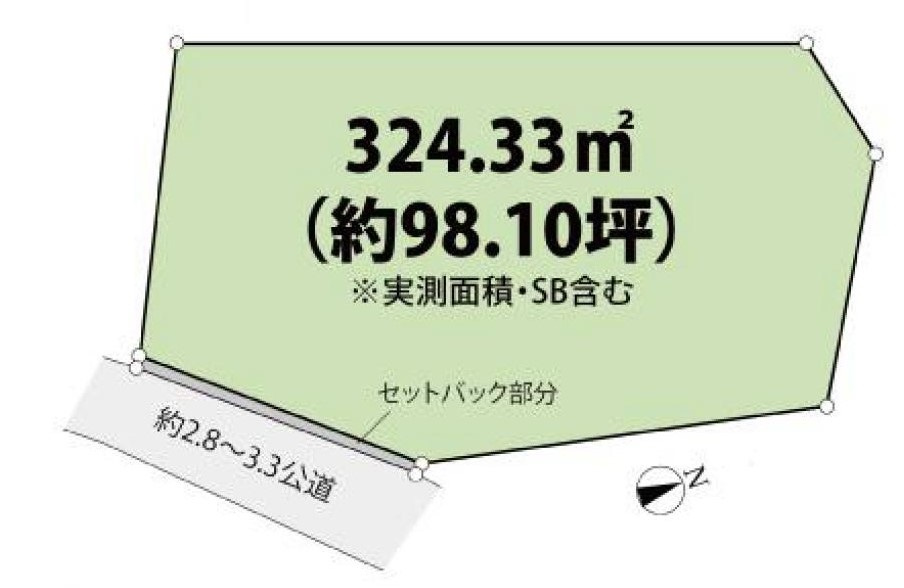 自然豊かな住環境　更地　建築条件なしの土地図|土地図
