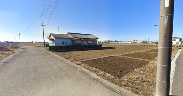 敷地面積１０６坪　売地　越谷市船渡①の前面道路含む現地写真|前面道路はゆとりの幅員6ｍ！