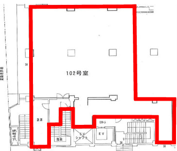 大阪市中央区安土町２丁目の店舗一部の間取り