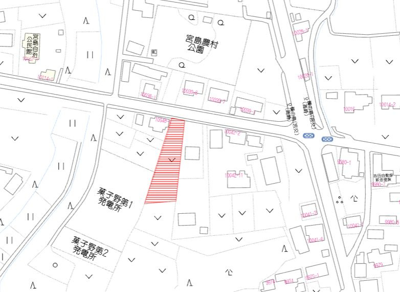 都城市菓子野町の売地の土地図