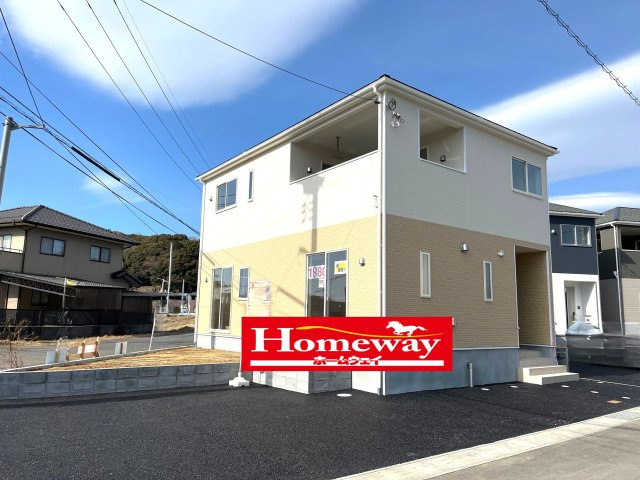 【外観】 | 仲介手数料無料！厚狭小学校に通える新築戸建　山陽小野田市鴨庄　第９－１号棟　クレイドルガーデン　アーネストワン | かわいいお家になって誕生しました