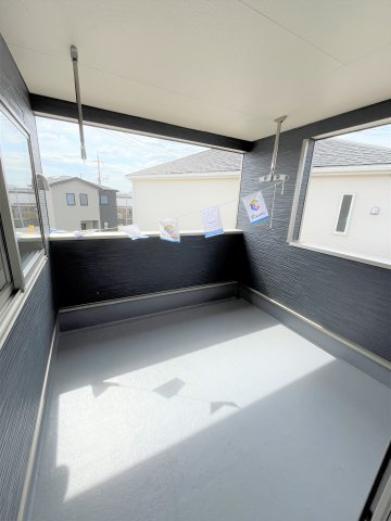 【展望】 | 仲介手数料無料！厚狭小学校に通える新築戸建　山陽小野田市鴨庄　第９－２号棟　クレイドルガーデン　アーネストワン | 屋根付きバルコニー