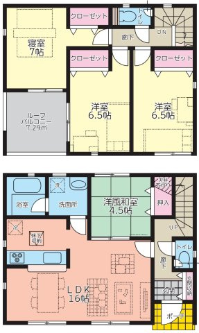 【間取り】 | 仲介手数料無料！厚狭小学校に通える新築戸建　山陽小野田市鴨庄　第９－２号棟　クレイドルガーデン　アーネストワン | お客様のご意見を凝縮した使いやすい間取り
