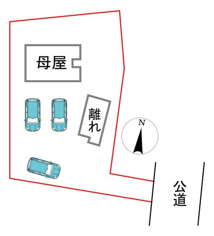 -三丁目不動産-　熊谷市石原　同一敷地に2棟の区画図|離れ