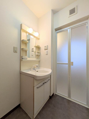 【洗面所】 | シャーメゾンヴェルジュールⅠ | スペースが確保できる洗面所です