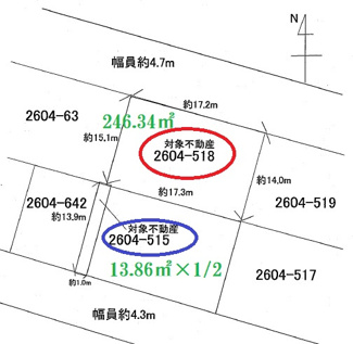 【土地図】 | 富田林市南旭ヶ丘町・売土地
