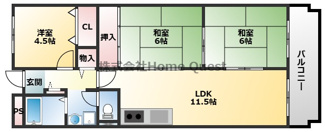 【間取り】 | アバハイム西村