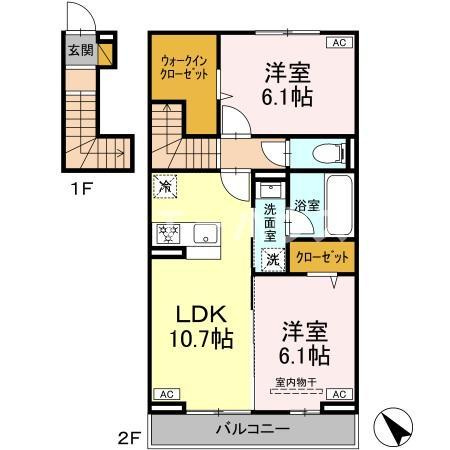 船橋市三山６丁目のアパートの間取り