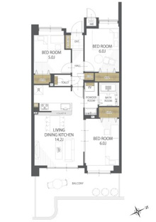 【間取り】フローレンス田方ウイングテラス 