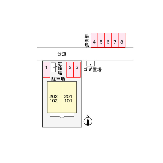 ソシエ２２１の駐車場