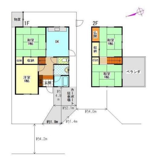 和歌山市木ノ本　中古戸建の間取り