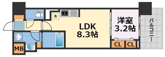 アーバネックス新町Ⅱの間取り