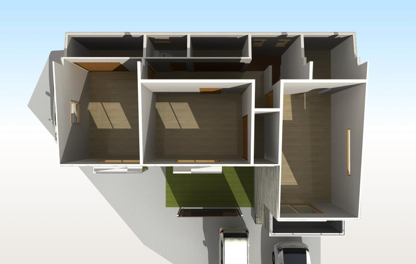 高知市福井町-F号地・建築条件付き- 売土地の完成予想図|F号地プラン・外観パースです