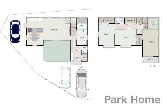 高知市福井町-F号地・建築条件付き- 売土地の土地図＋建物プラン例