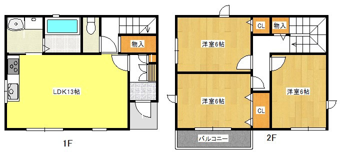 元八事二丁目貸家の間取り