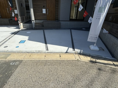 【駐車場】 | 柏市酒井根７丁目新築戸建【酒井根西小学校：10分】 | 2号棟駐車スペース・2台駐車可