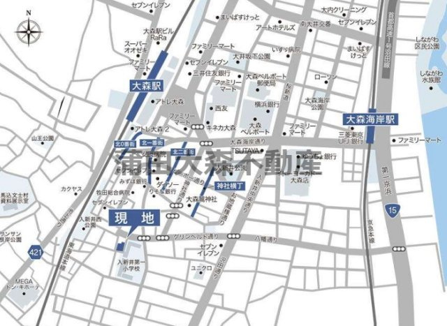ブラウ大森の地図