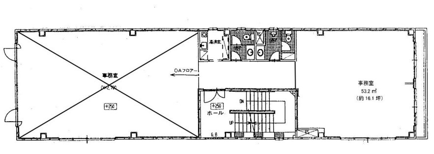 大津市京町３丁目の事務所の区画図