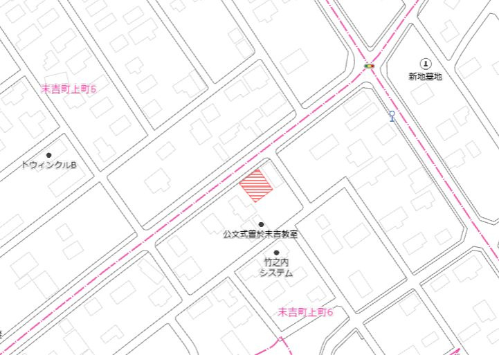 曽於市末吉町上町６丁目の売地の土地図