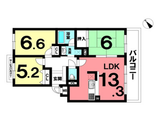 【間取り】 | 【シティコーポ春里】✨️仲介手数料無料✨️自由が丘小学校・千種台中学校