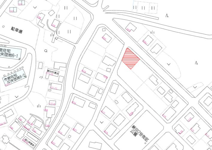 都城市高崎町大牟田の売地の土地図