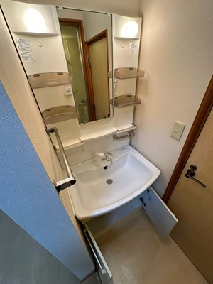 【洗面所】 | グリーンバレー王禅寺A | 洗髪洗面化粧台で忙しい朝にも寝癖の付いた頭にも優しい☆お化粧するときにも大活躍です♪