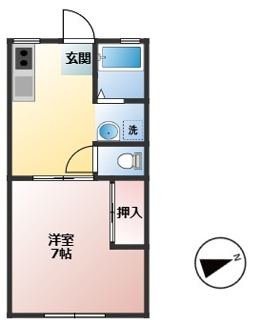 【間取り】 | サンハイツ川口B | 1K