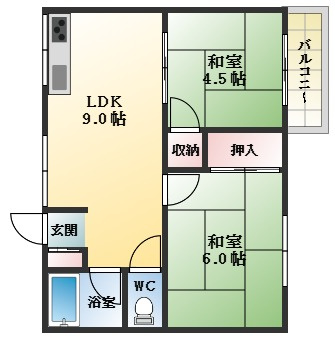 【間取り】 | 玉手山グリーンハイツ