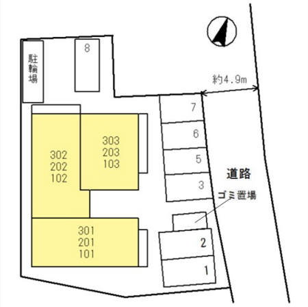 D-ROOMセジュール久米田の区画図