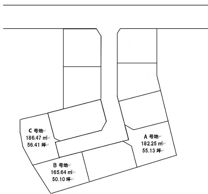 筑後市西牟田分譲地の土地図