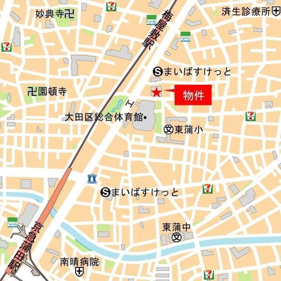 【地図】パークアクシス東蒲田