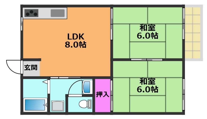 宮之川原サンハイツの間取り