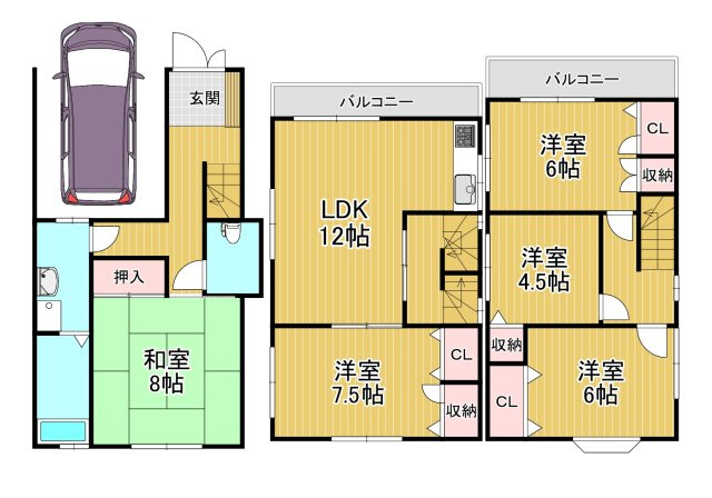 【間取り】 | 河内長野市市町貸家
