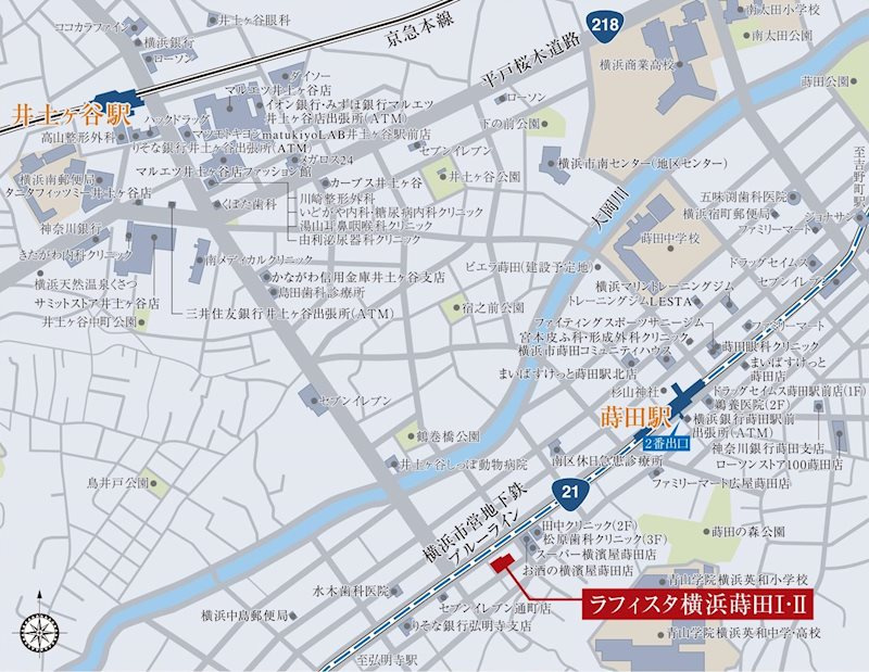 ラフィスタ横浜蒔田Ⅰの地図