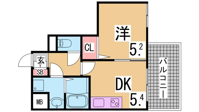 神戸市兵庫区湊町３丁目の賃貸マンションの間取り