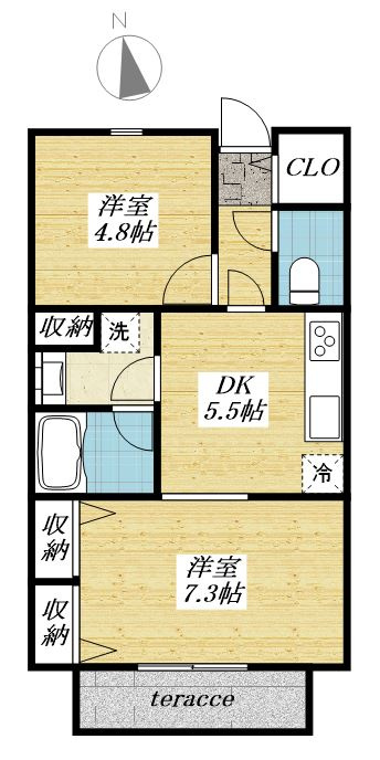 Fioralbaの間取り|※2Fはロフト付き