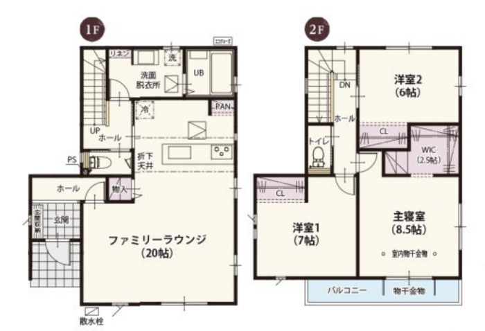 前橋市日輪寺町第1期　１号棟(全３棟)　ワイウッドコート　新築建売分譲の区画図