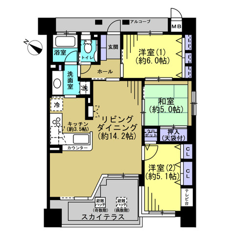 ロイヤルガーデン城西第2の間取り