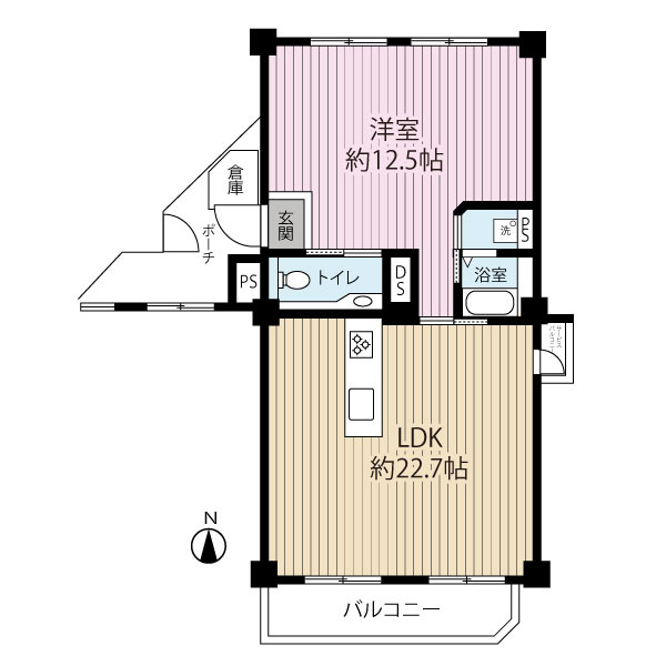 広々1LDKの間取です！