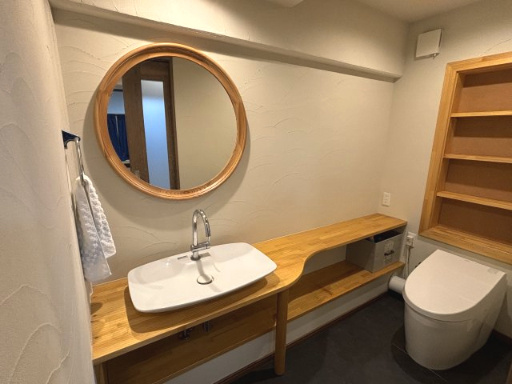 トイレと一体の洗面です！
