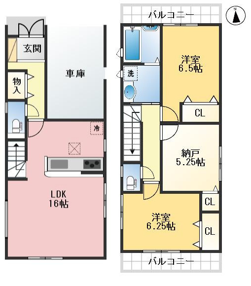 豊中市穂積２丁目　新築戸建の間取り