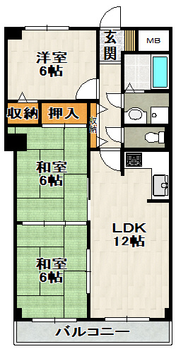 インペリアル花屋敷の間取り