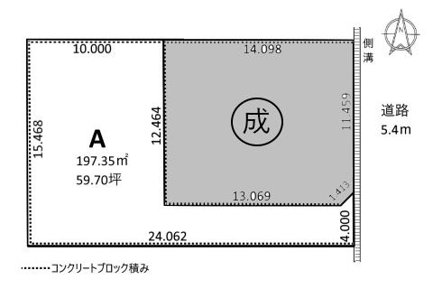 2区画分譲地　あま市中萱津足川