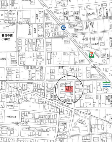 2区画分譲地　あま市中萱津足川の地図