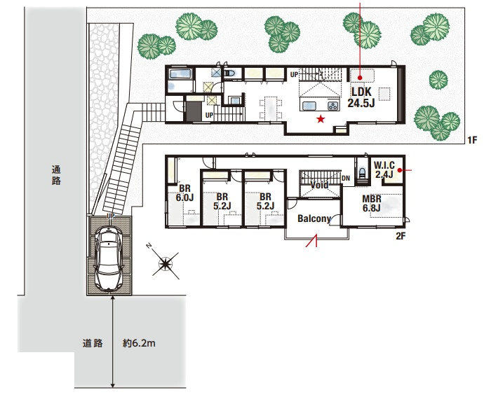 神戸市東灘区住吉台　新築一戸建ての間取り|2号地