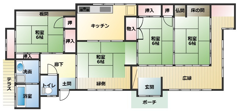 都城市甲斐元町の中古一戸建の間取り