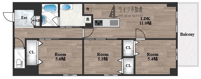 プレサンスＮＥＯ新深江リュミエル の間取り