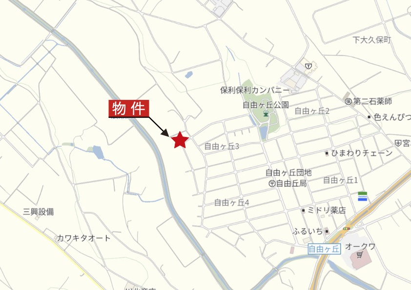 鈴鹿市自由ヶ丘3丁目の地図|広域Map