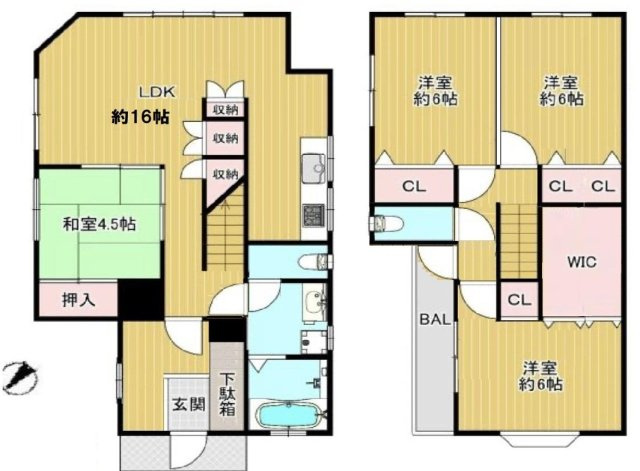 高石市加茂２丁目（４LDK）の間取り