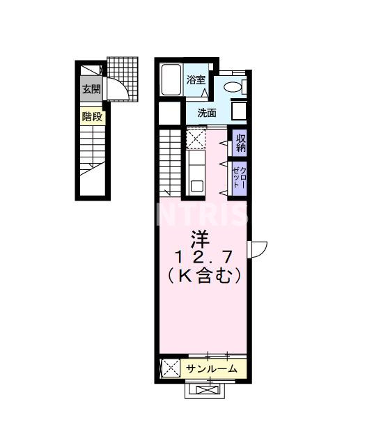 一宮市柳戸町１丁目のアパートの間取り|間取図